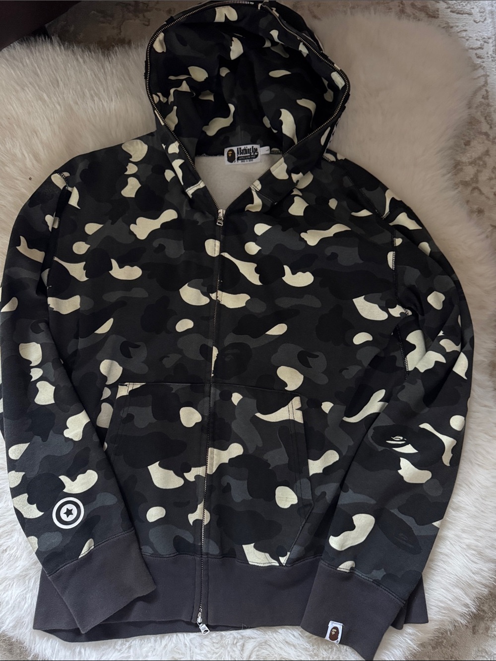 BAPE City Camo Shark Full Zip Hoodie Black